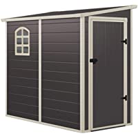 GARDIUN KSP38107 - Caseta de Resina Lateral Type - 2.12 m² 191 x 111 x 195 cm- Gris Antracita